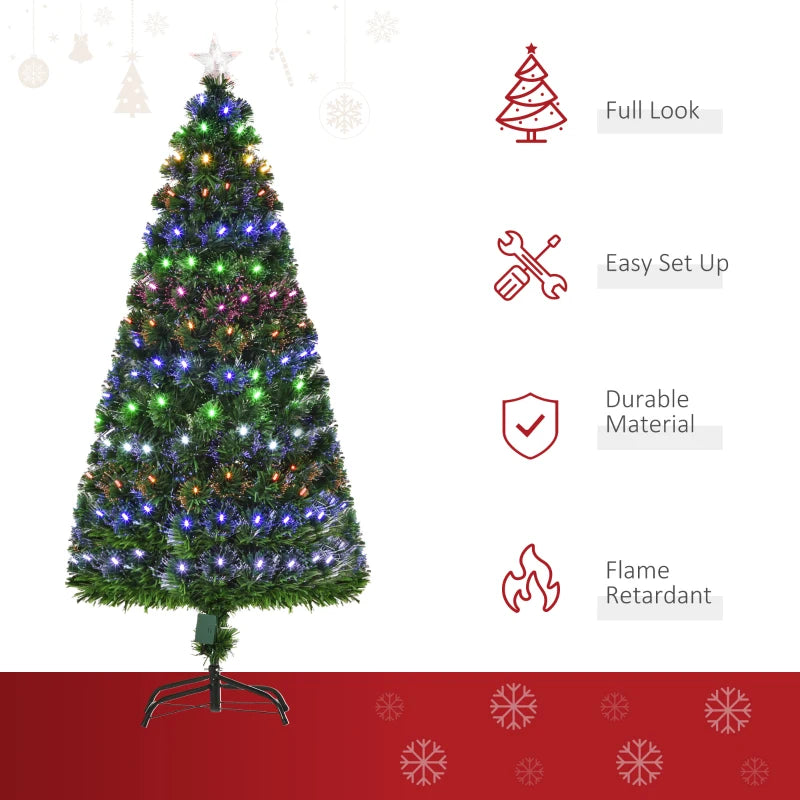 5FT Pre-Lit Artificial Christmas Tree with Star Topper & Metal Base - Perfect Holiday Home Decoration