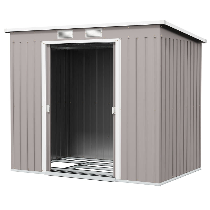 Grey Lean to Metal Garden Shed
