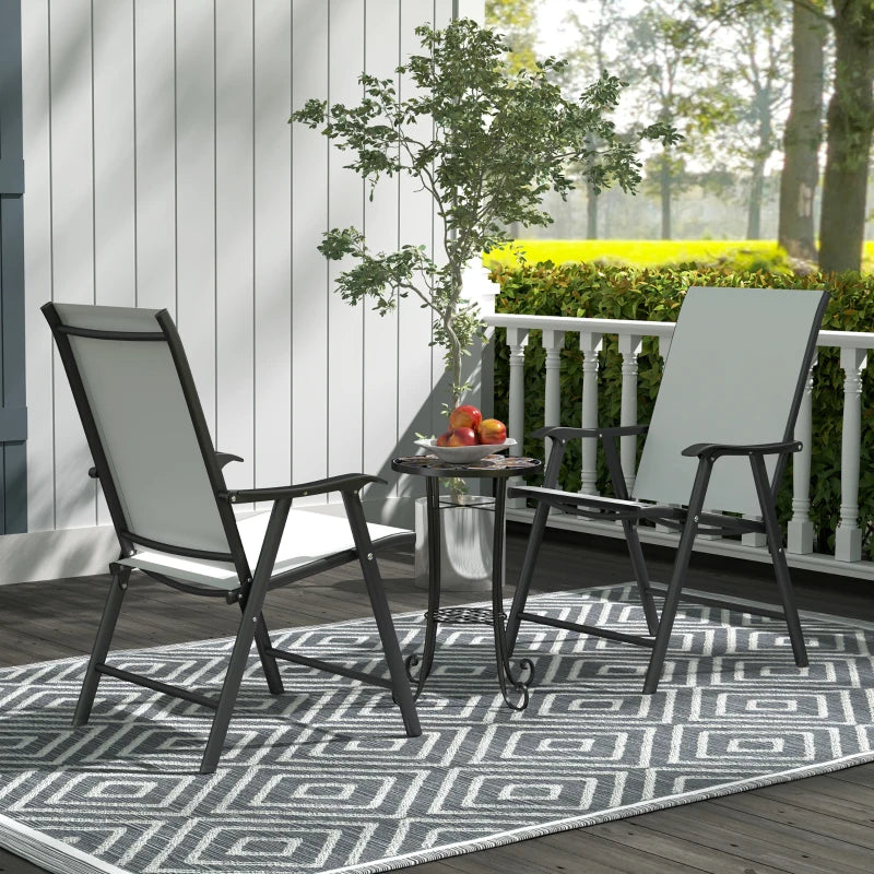 35.5 cm Round Orange Mosaic Garden Table - Ceramic Tile Top Outdoor Bistro Table with Shelf for Patio, Balcony, Indoor Use