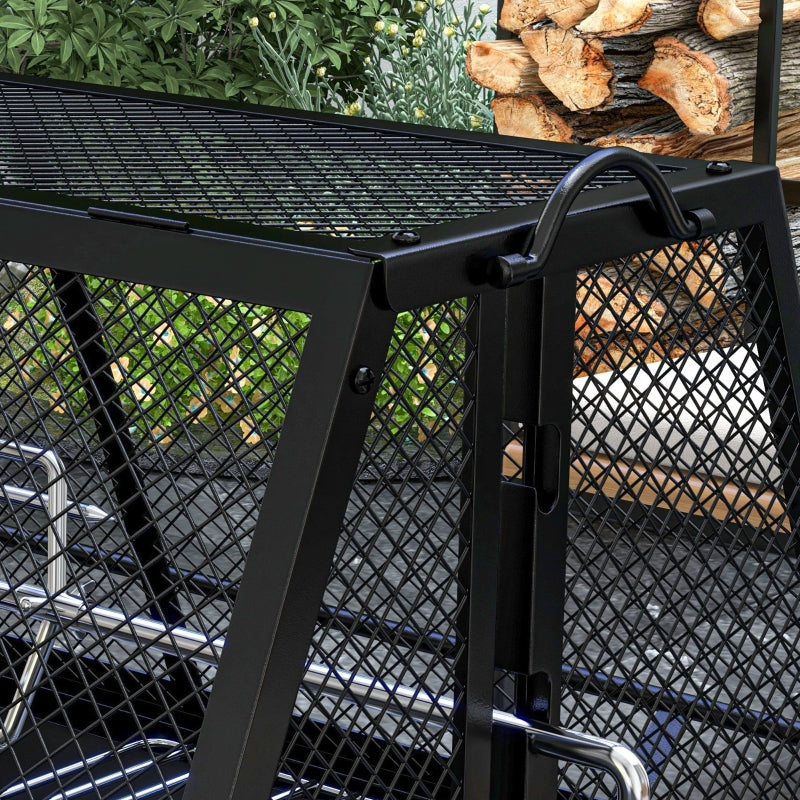 3-in-1 BBQ Grill, Rotisserie Roaster, Fire Pit Set with Cover - Black