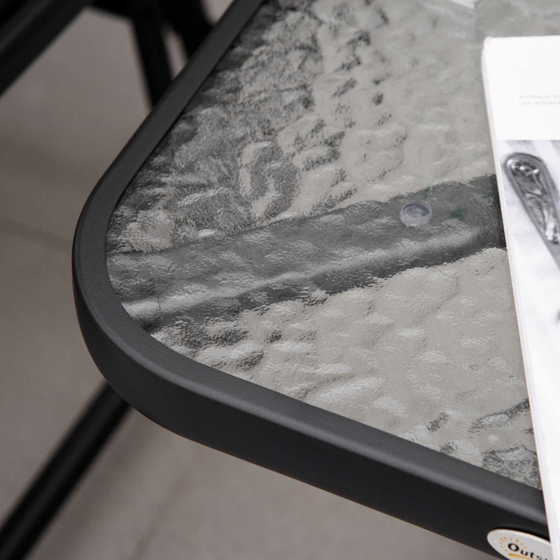 Black Glider Rocking Chair Set with Table - Patio Furniture Bistro Set