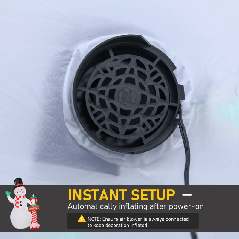 8ft Tall Inflatable Snowman with Street Lamp - Lighted Christmas Decoration for Indoor Outdoor Garden Lawn Party