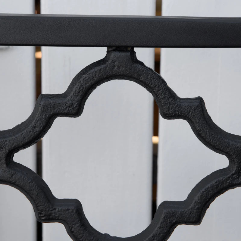 Antique Black 2-Seater Steel Garden Loveseat