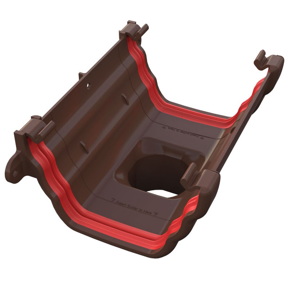 Freefoam Freeflow 135mm Ogee Gutter Running Outlet - Leather Brown