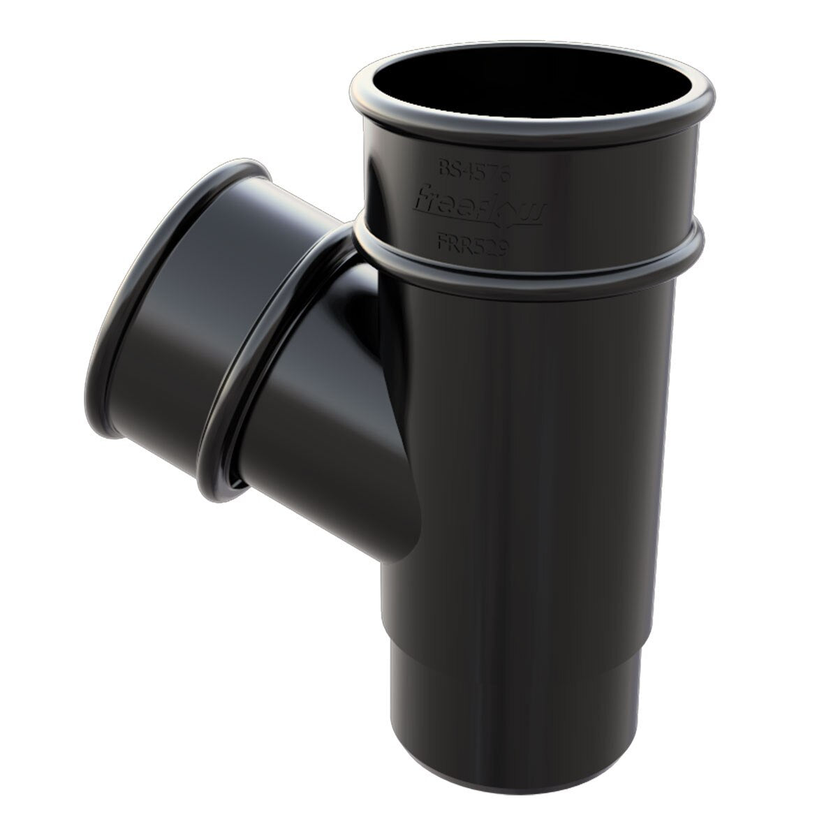 Freefoam Freeflow 68mm Round Downpipe 112 Degree Branch - Black