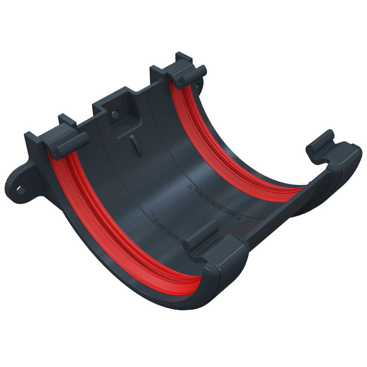 Freefoam Freeflow 112mm Half Round Gutter Gutter Union Bracket - Anthracite Grey