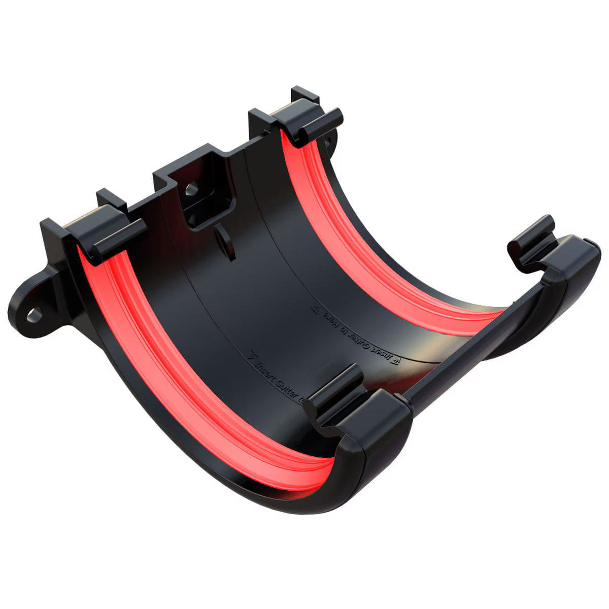 Freefoam Freeflow 112mm Half Round Gutter Gutter Union Bracket - Black