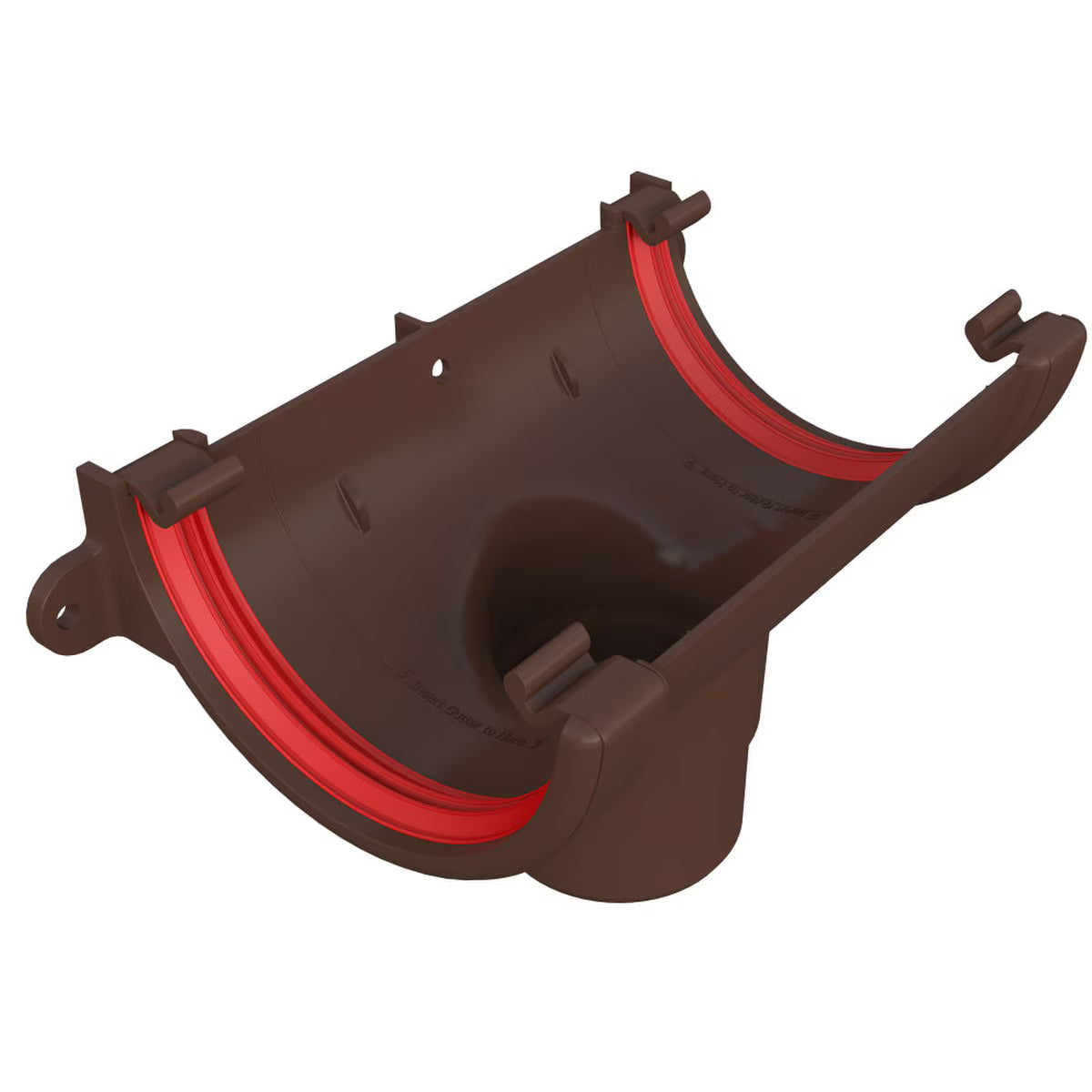 Freefoam Freeflow 112mm Half Round Gutter Running Outlet - Leather Brown