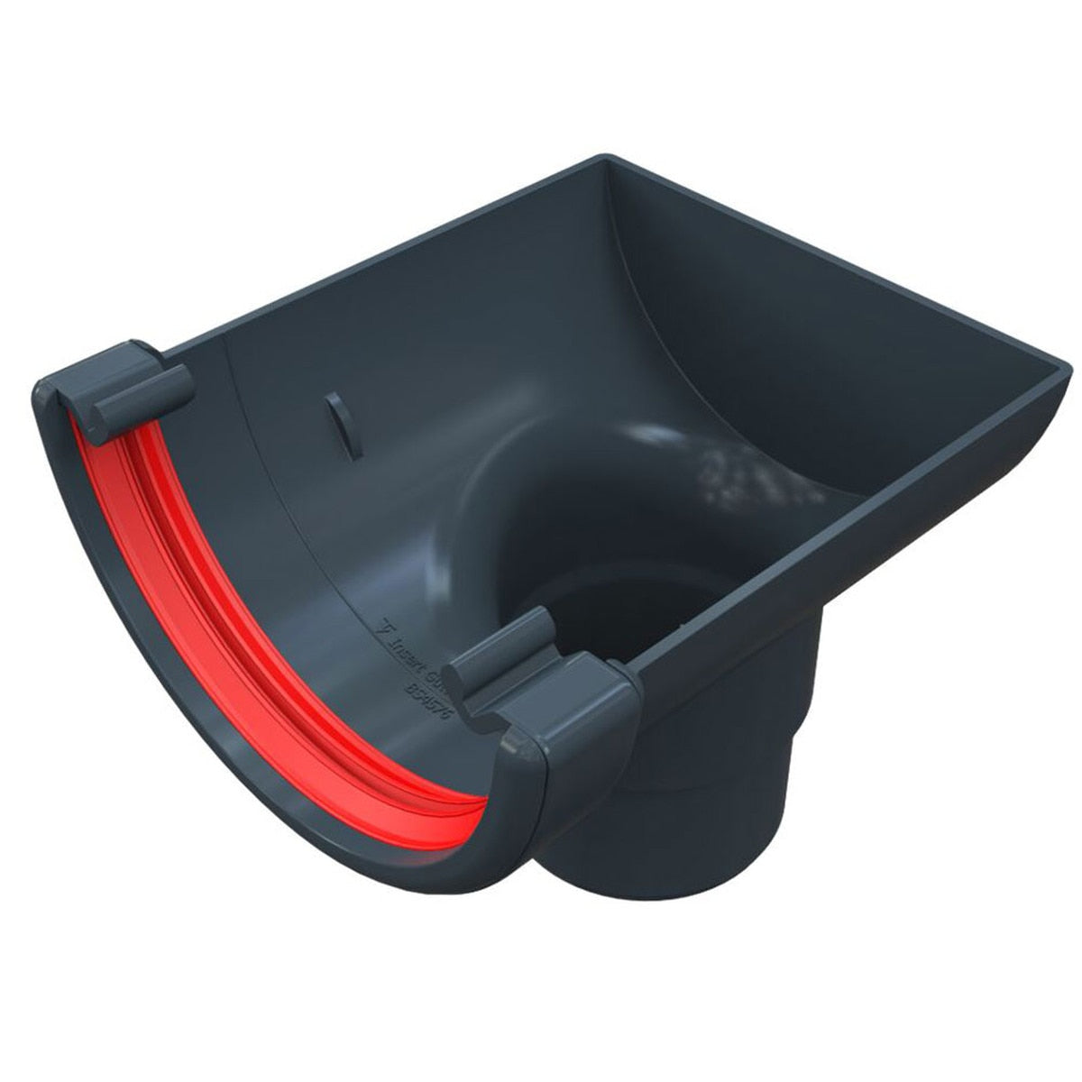 Freefoam Freeflow 112mm Half Round Gutter Stop End Outlet - Anthracite Grey