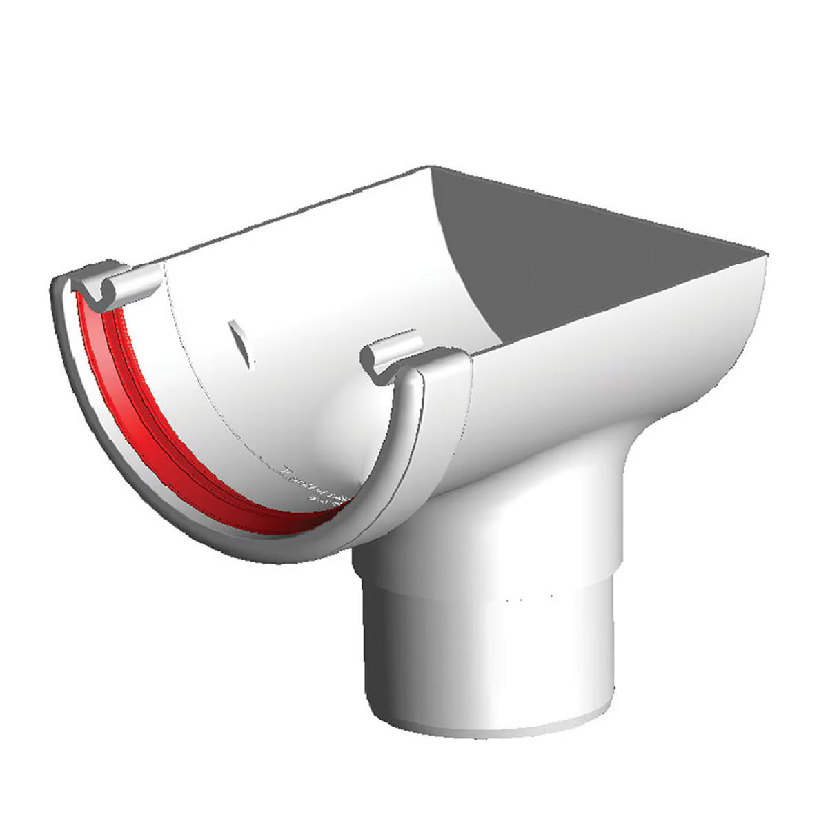 Freefoam Freeflow 112mm Half Round Gutter Stop End Outlet - White