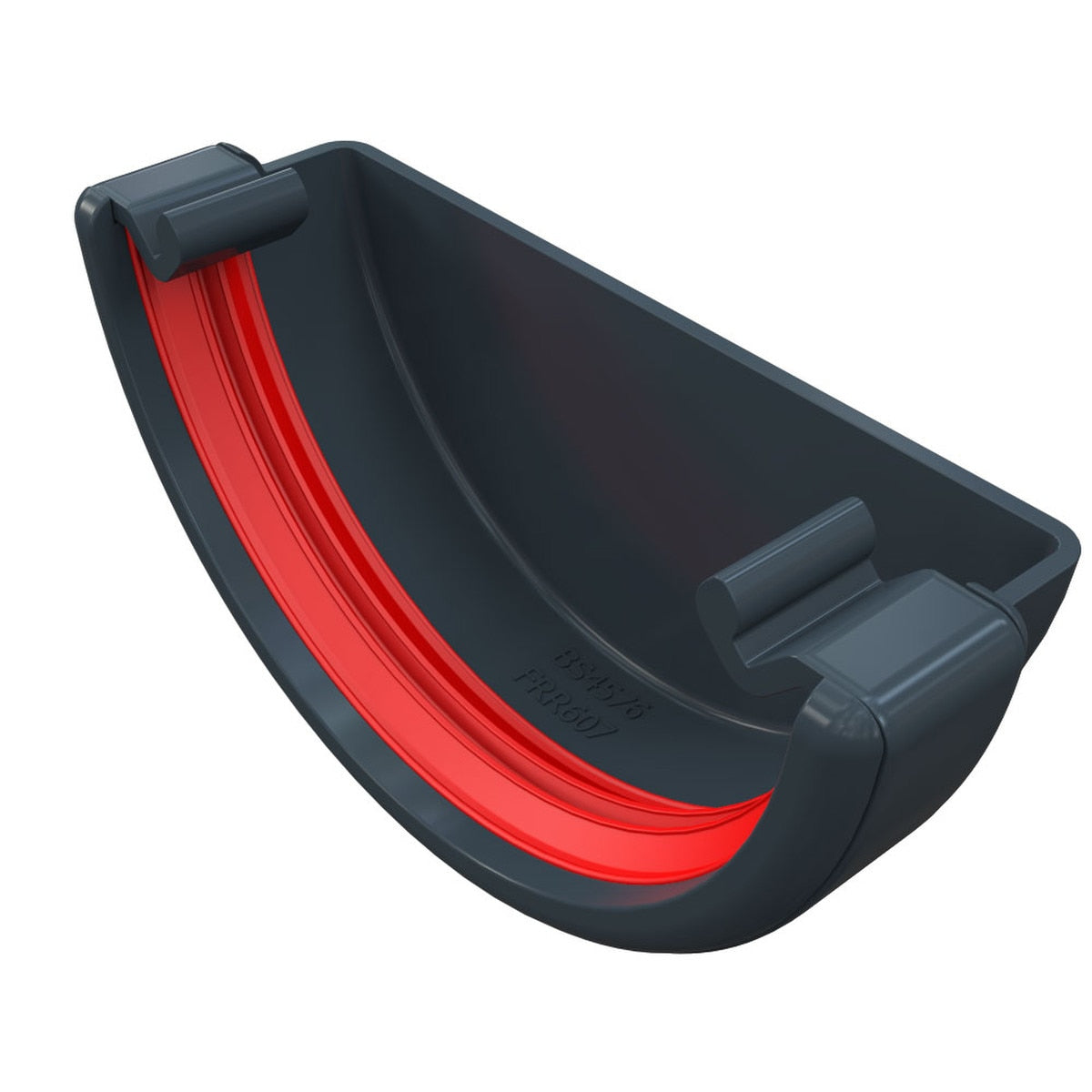 Freefoam Freeflow 112mm Half Round Gutter External Stop End - Anthracite Grey