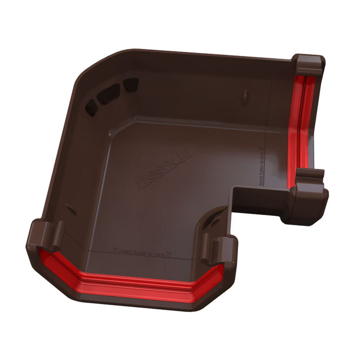 Freefoam Freeflow 114mm Square Gutter 90 Degree Gutter Angle - Leather Brown