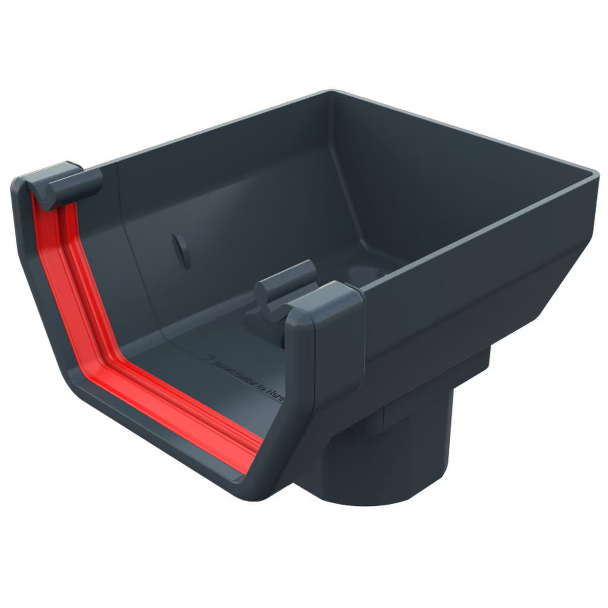 Freefoam Freeflow 114mm Square Gutter Stop End Outlet - Anthracite Grey