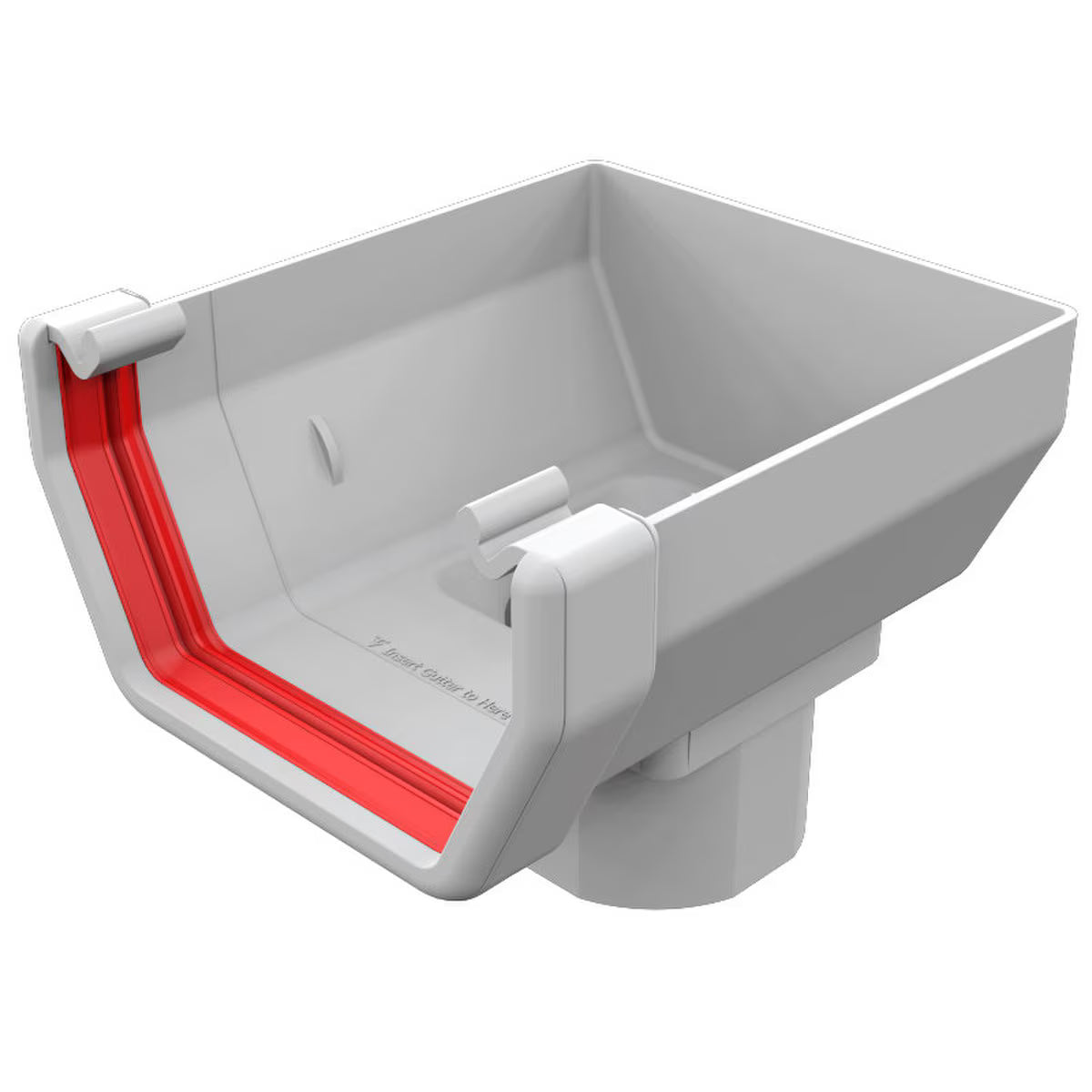 Freefoam Freeflow 114mm Square Gutter Stop End Outlet - White