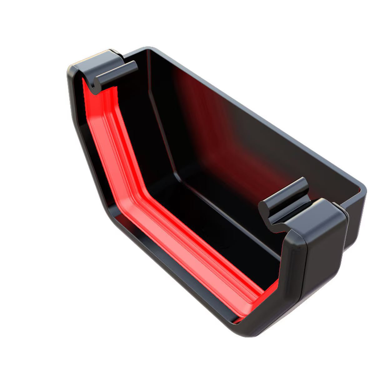 Freefoam Freeflow 114mm Square Gutter External Stop End - Black