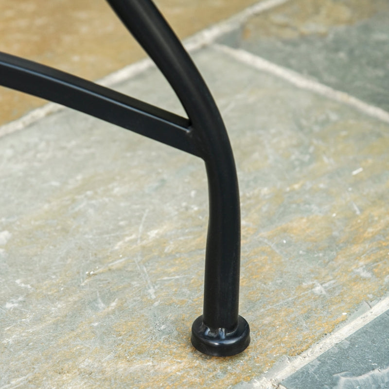 Round Mosaic Garden Table - Grey/Black