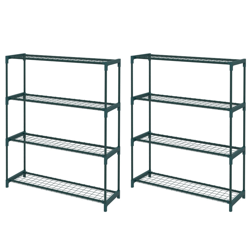 Black Four-Tier Steel Plant Shelf