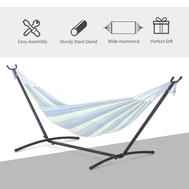 Metal Garden Hammock Stand - Universal Outdoor Patio Frame (2.86m, Black)