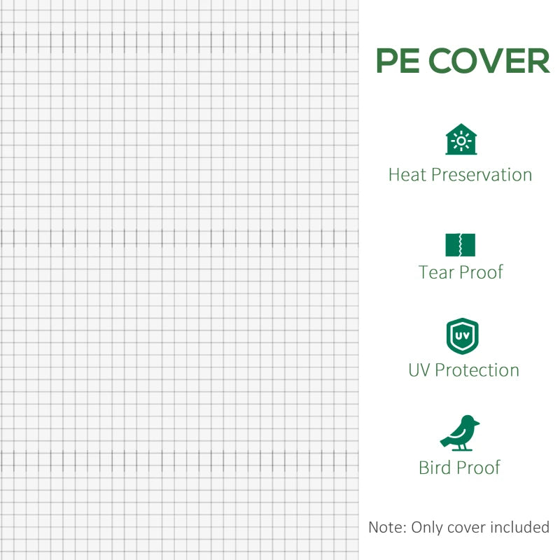 Greenhouse Winter Cover 6x3m White PE with Windows & Door