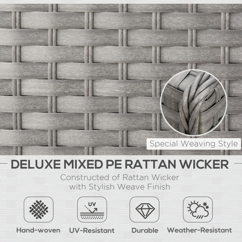 Rattan Haven: 6-Piece Aluminium & Wicker Lounge Set with Plush Cushions and Glass-Top Table