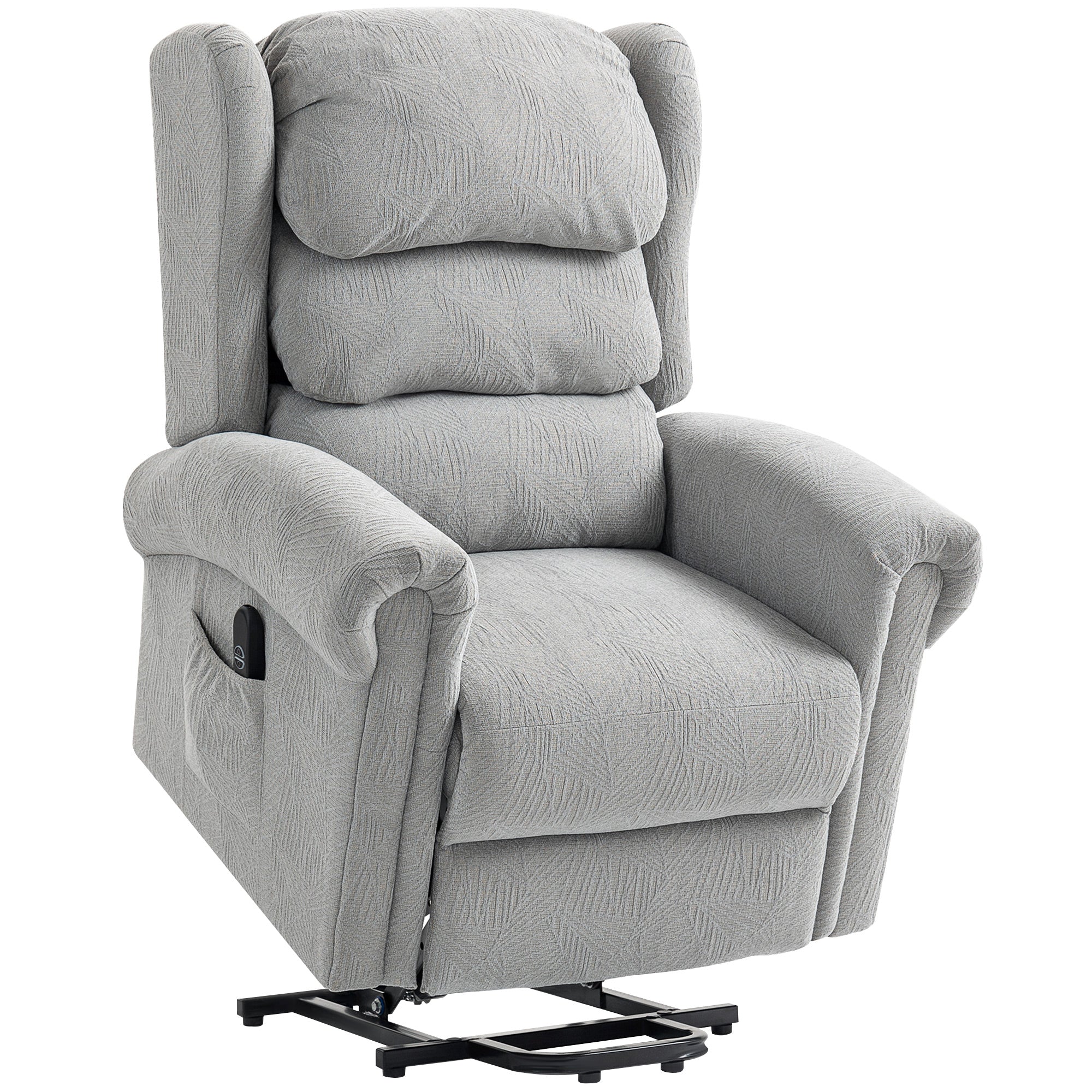 Velvet-Feel Electric Power Lift Recliner Chair for Elderly with USB Port, Remote & Footrest – Grey