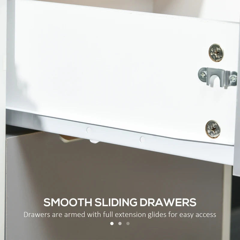 Secure Three-Drawer Locking Filing Cabinet in Stylish Grey and White - Perfect for Home or Office Organization