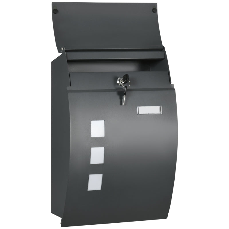 Wall-Mounted Letterbox With 2 Keys and Nameplate