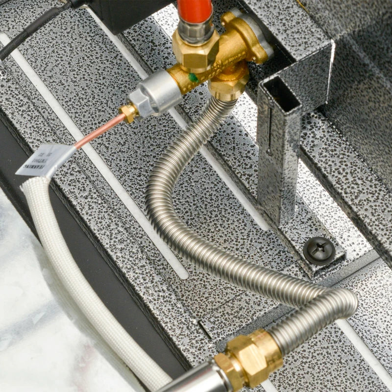 50000BTU Propane Gas Fire Pit Table - Smokeless Outdoor Patio Heater with Cover, Lava Rocks & Lid - 107cm Silver Grey