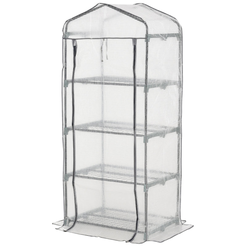 Compact Green 4-Tier Portable Plant Grow Shed 160x70x50cm