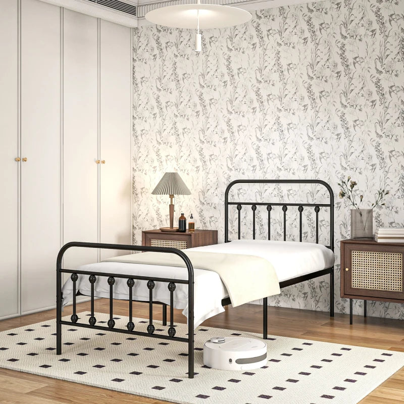 Minimalistic Black Metal Bed Frame - Stylish, Durable, Modern Design for Twin, Full, Queen, King Size Beds