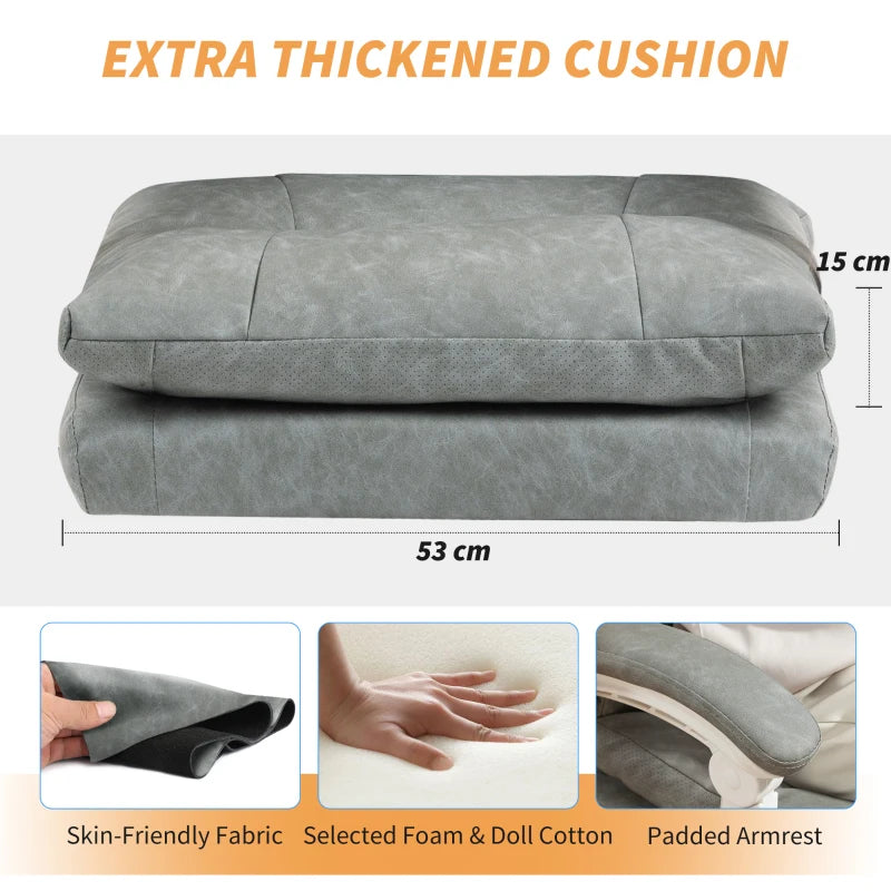 Ergonomic Faux Leather Office Chair with Inflatable Lumbar Support - Stylish Grey Design for Ultimate Comfort