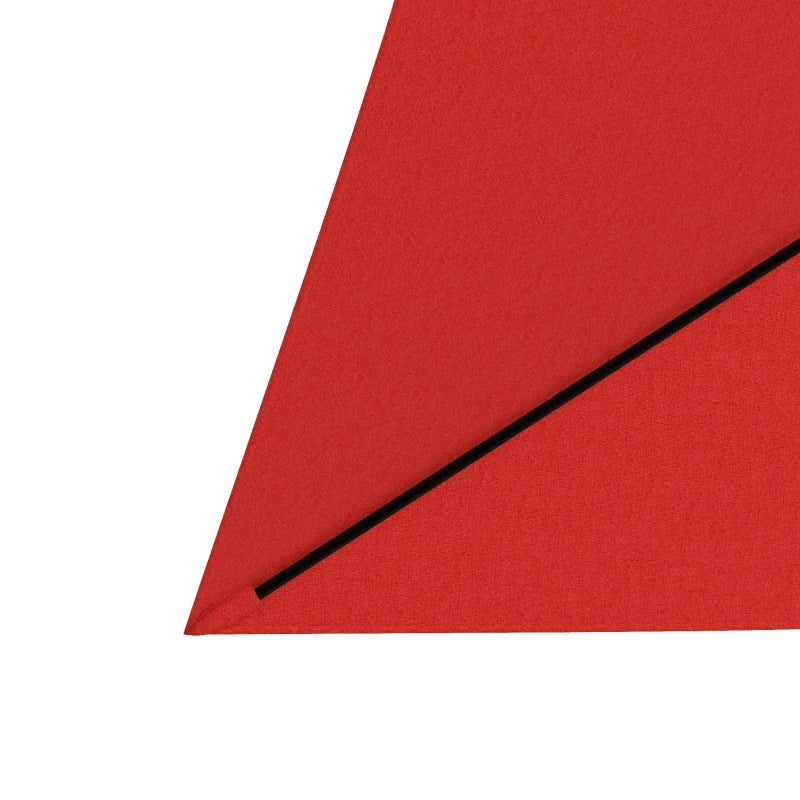 Rectangular Garden Parasol Umbrella 2 x 3m - Wine Red Outdoor Market Sun Shade with Crank & Push Button Tilt, Aluminium Pole, 6 Ribs