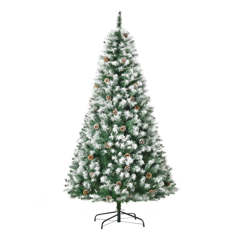 6FT Artificial Christmas Tree with Pine Cones - Automatic Open Holiday Decoration for Festive Home - Green Xmas Tree