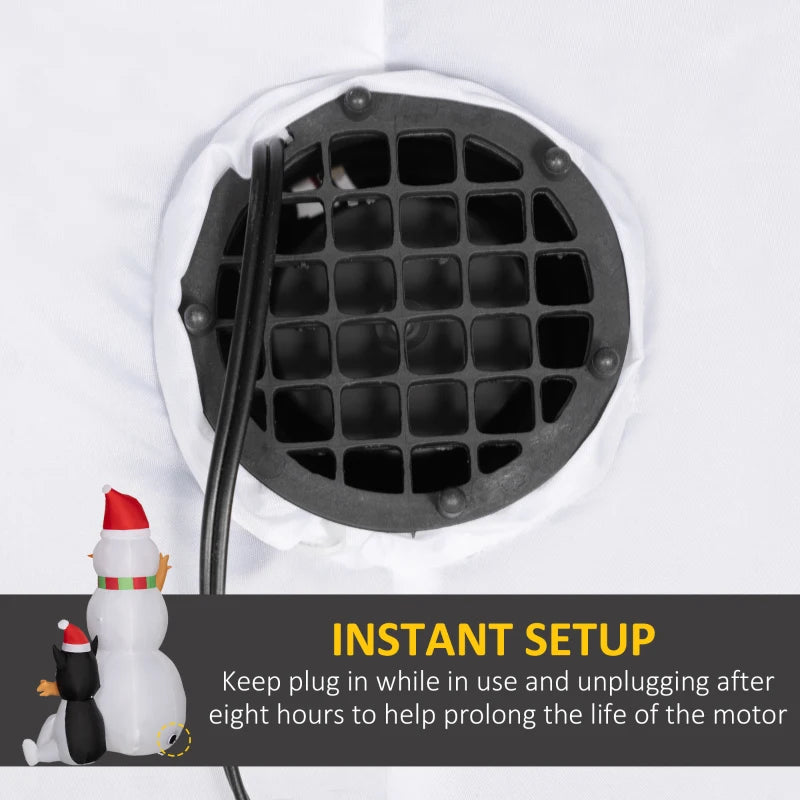 6.2ft Inflatable Santa with Dog - Christmas Yard Decoration, Outdoor Holiday Decor, Festive Inflatable Santa Claus for Lawn