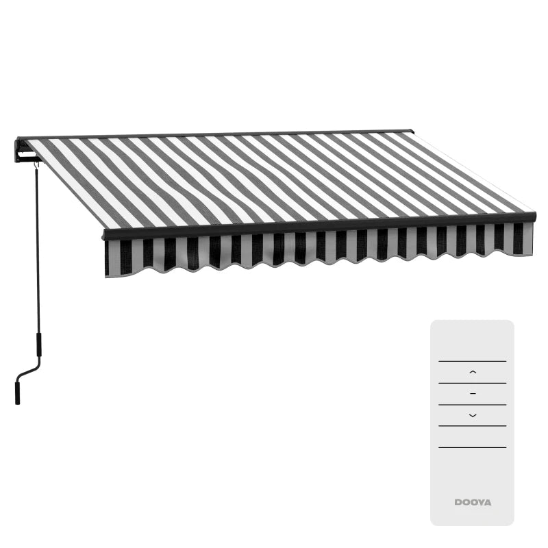3m x 2m Striped Electric Awning - Fully Retractable