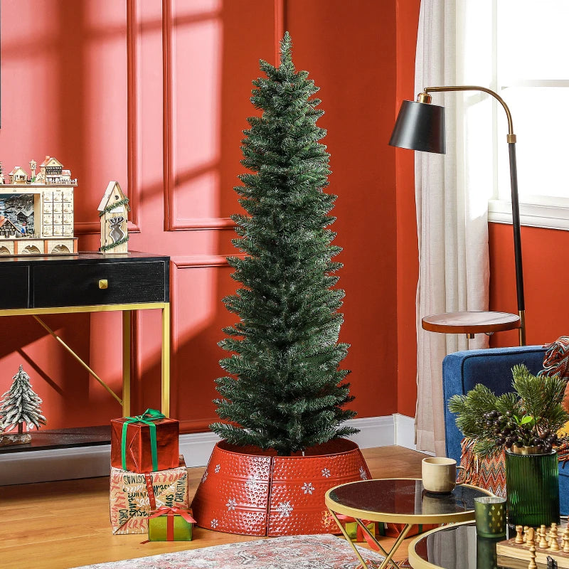 5ft Artificial Green Pencil Christmas Tree - Slim Design for Holiday Decor, Easy Setup, Perfect for Small Spaces