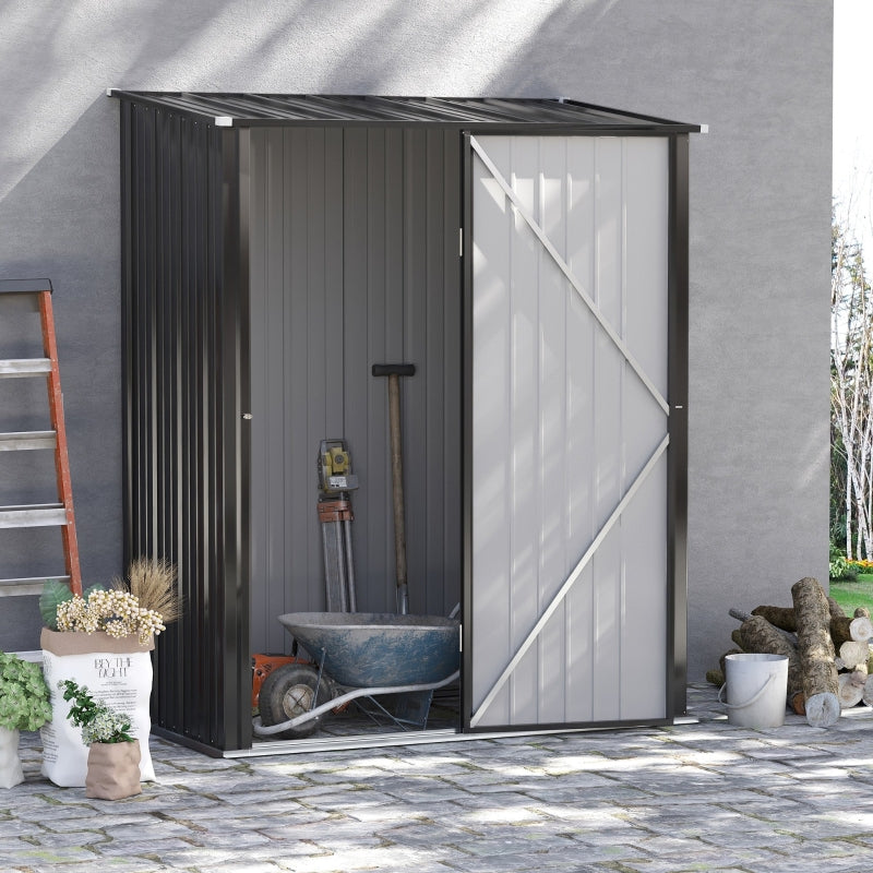 5.3ft x 3.1ft Black Metal Shed