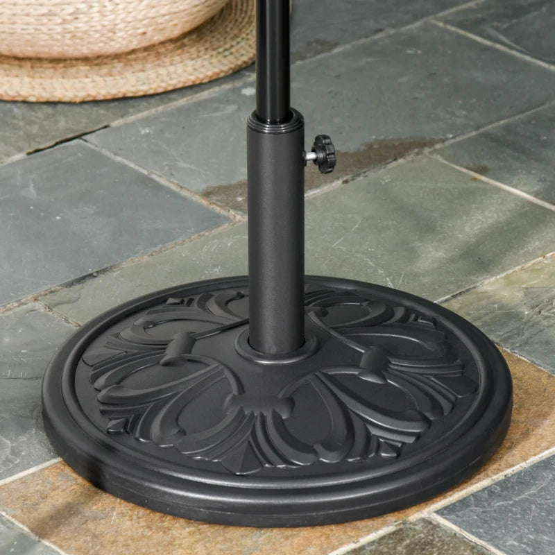 Black Round Patio Umbrella Base Stand - 13kg Weight for Outdoor Garden