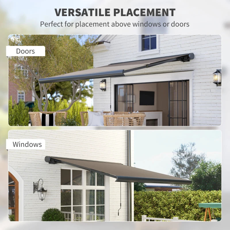 3m x 2.5 m Light Grey Electric Retractable Awning with Remote Controller - Aluminium Frame UV50+ Sun Shade Canopy