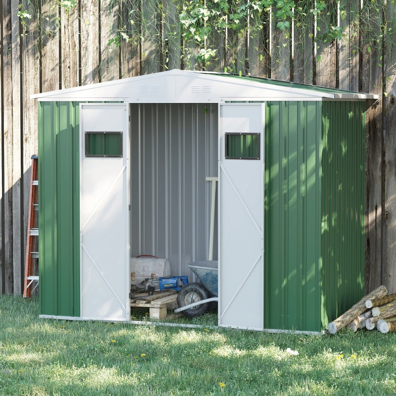 8ft x 4ft Forest Green Metal Shed