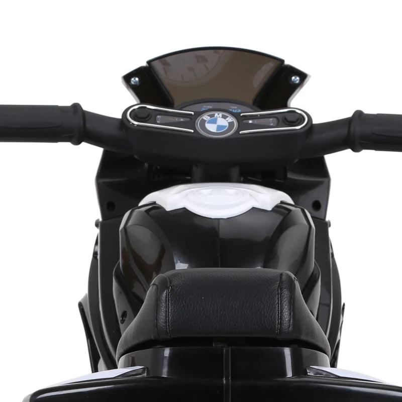 Electric Kids Ride On BMW Motorbike with Headlights Music 6V Black Toy Vehicle