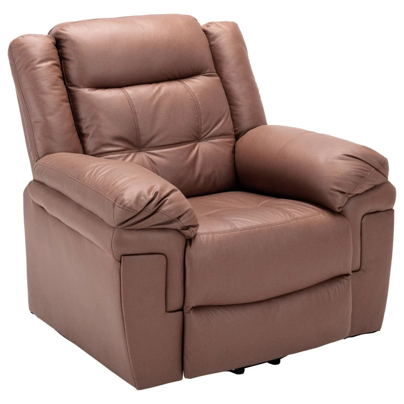 Power Lift Recliner Chair with Heating and Massage for Elderly, Soft Upholstery, Sturdy Frame, Brown, 99x83x106 cm