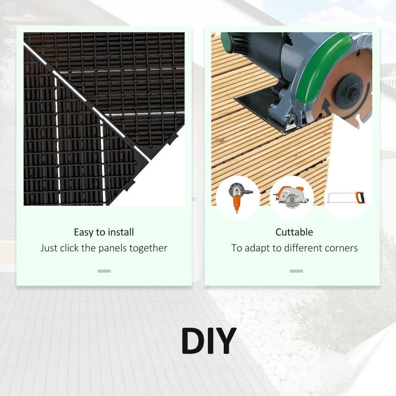 9 Piece Yellow Decking Tile Set