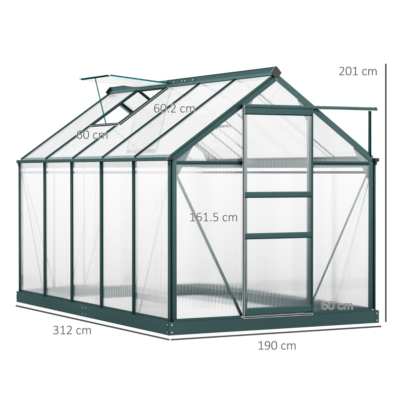 Large Dark Green Polycarbonate Greenhouse