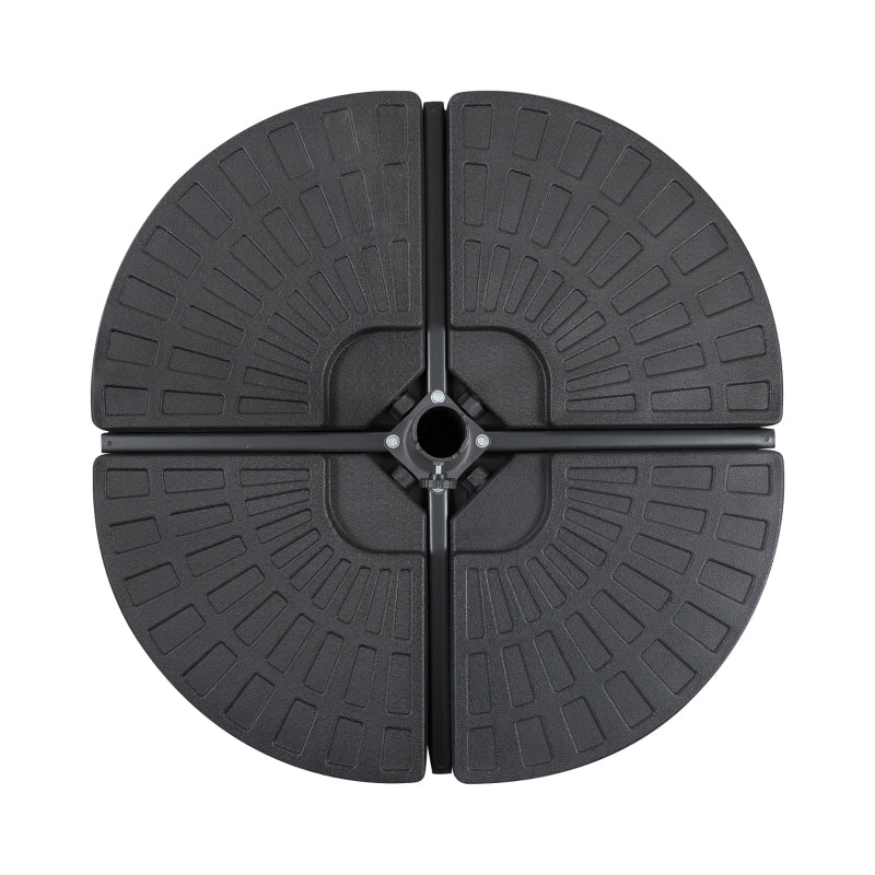 Black Portable 4-Piece Umbrella Base Set