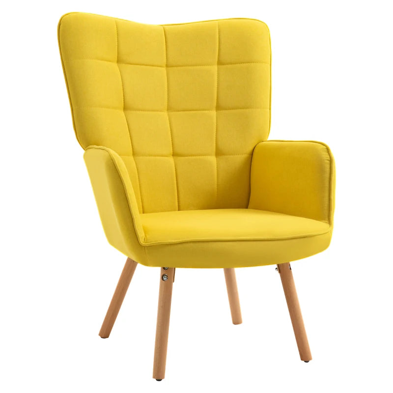 Stylish Velvet Wingback Armchair with Tufted Design and Comfortable Padding for Bedroom or Lounge