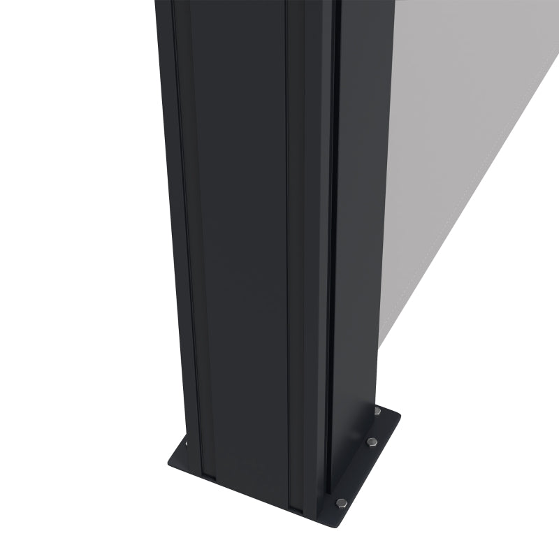 Retractable Side Awning - Outdoor Privacy Screen for Garden, Hot Tub, Balcony, Terrace, Pool - 400 x 180cm - Light Grey