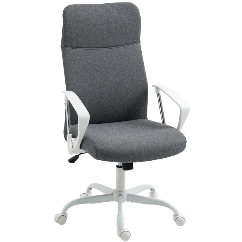 Ergonomic Fabric High Back Office Chair in Grey - Stylish Comfort for Home & Office Use