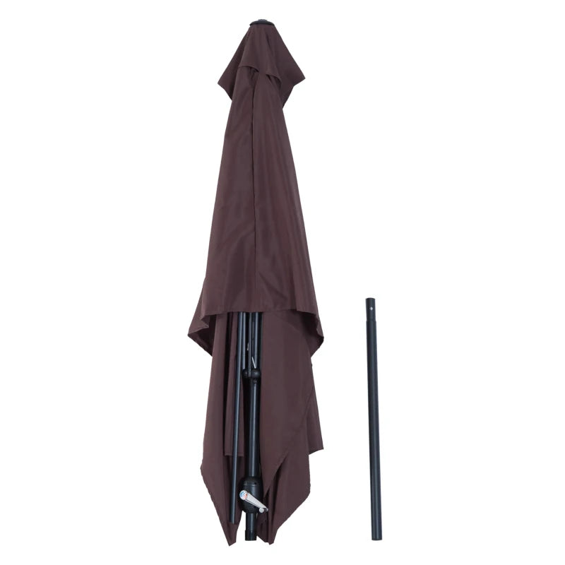 Brown Tilt Crank Patio Umbrella