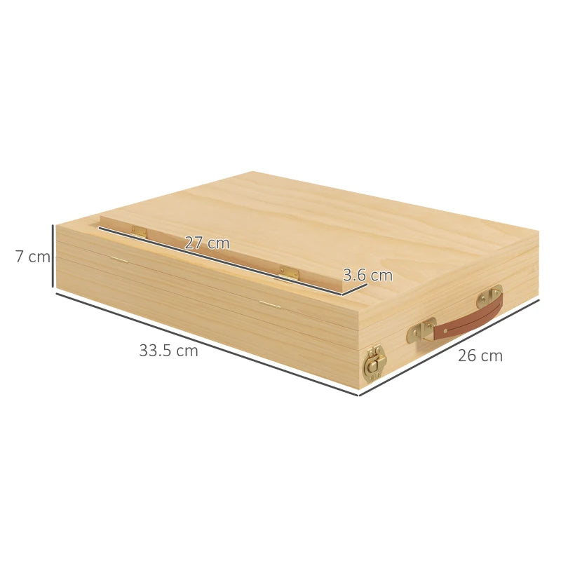 Vinsetto Portable Wooden Table Easel Box with Storage - Folding Artist Easel in Natural Finish for Painting and Drawing